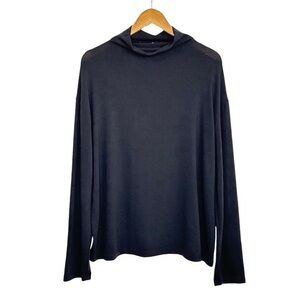 Aritzia Wilfred Free Women Long Sleeve Turtleneck Sweater Sz Large Black Stretch